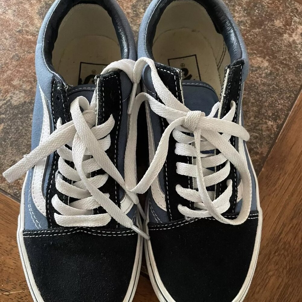 Boys Vans Blue Two-Tone Old Skool Canvas Shoes Size 4.5
